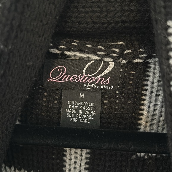 Questions by Say What shawl collar Sweater Vest - Picture 2 of 3